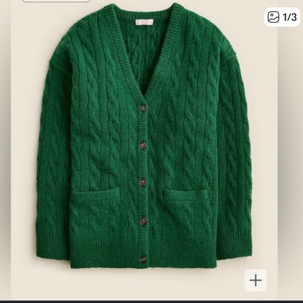 J.Crew Relaxed Cable-Knit Cardigan.